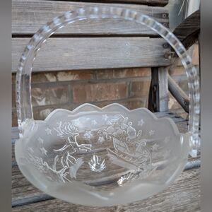 Mikasa Silent Night Etched Glass Candy Basket